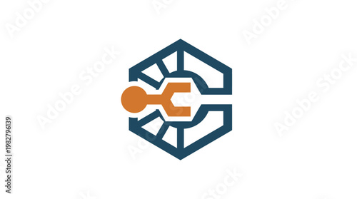 Icon of a Cryptocurrency Blockchain Network in Modern Flat Style