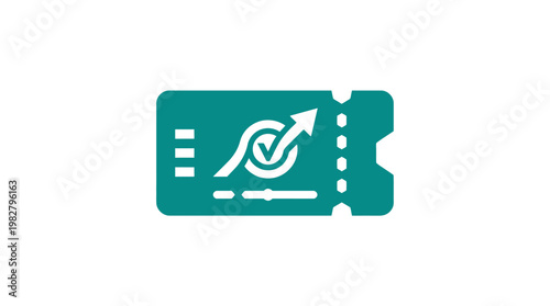 Icon of Business Chart and Growth Arrow in Blue Vector Style