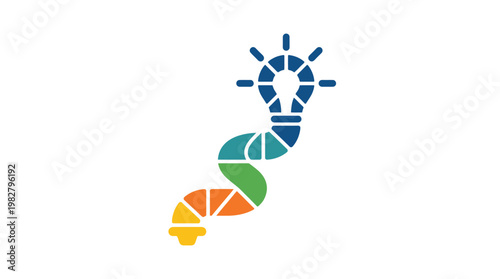 Vector Icon of Bright Idea Conceptual Light Bulb Plug and Gear in Modern Style