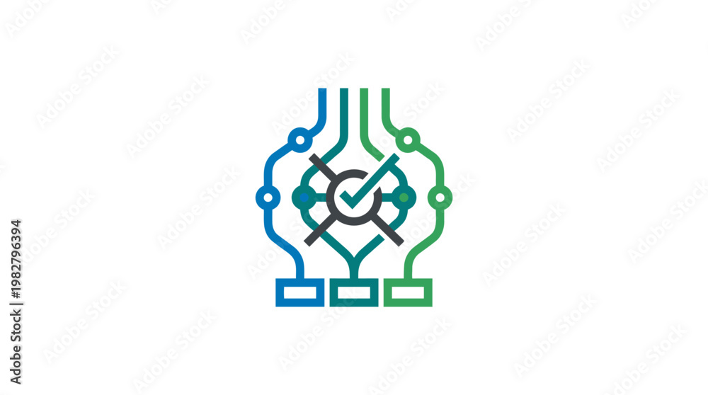 Fototapeta premium Vector Icon of Hand Holding Checkmark for Security and Verification in Digital Technology