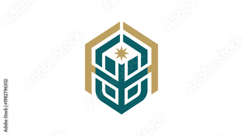Icon of a Geometric Intellection Symbol in Modern Vector Style
