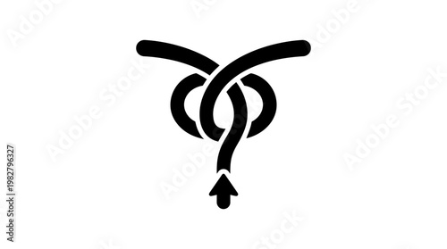 Icon of a Classic Knot Tying Technique in a Minimalist Vector Style