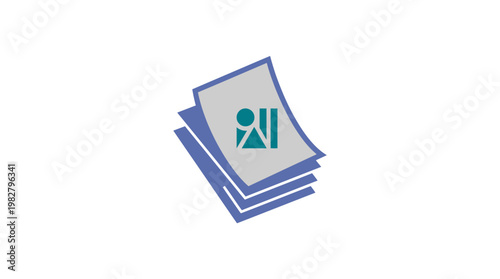 Icon of Business Documents and Files in Flat Vector Style for Data Management