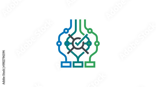 Vector Icon of Hand Holding Checkmark for Security and Verification in Digital Technology