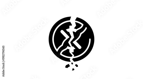 Icon of Cracked Globe with Environmental Damage for Sustainability Awareness