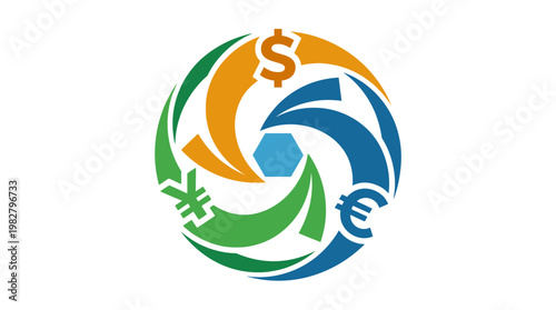 Icon of Financial Growth and Investment Cycle in Modern Vector Style