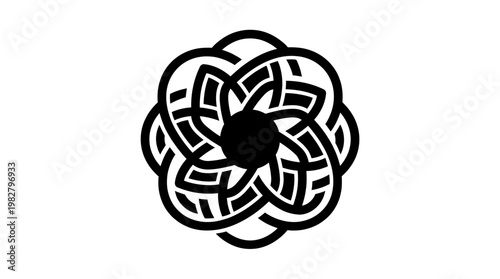 Elegant Black and White Celtic Knot Icon Design for Cultural and Artistic Themes