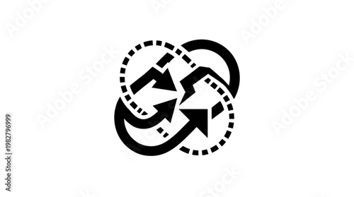 Icon of Recycling Process in Circular Arrows for Sustainability and Environment Awareness