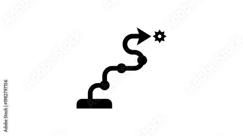 Icon of a Curved Science Laboratory Microscope with a Spark Effect in Modern Style