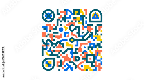 Vector Icon of QR Code for Digital Scanning and Connectivity in Modern Technology Style