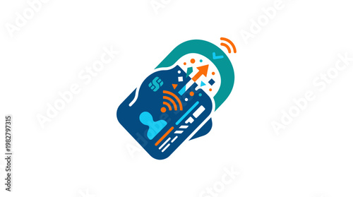 Vector Icon of Smart Home Security Alarm System with Wireless Connectivity