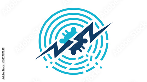 Icon of Climate Change and Global Warming in Circular Design