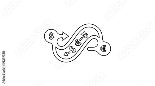 Icon of Currency Exchange Flow in Vector Style for Financial and Business Usage