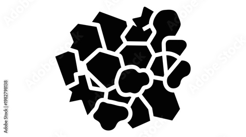 Icon of Abstract Geometric Shapes in Silhouette Style for Graphic Design and Digital Art
