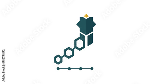 Vector Icon Of Molecular Structure For Scientific Research And Chemistry
