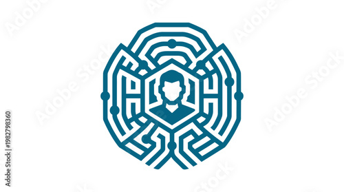 Icon Of Digital Brain With Circuitry In Vector Style For Technology And Innovation