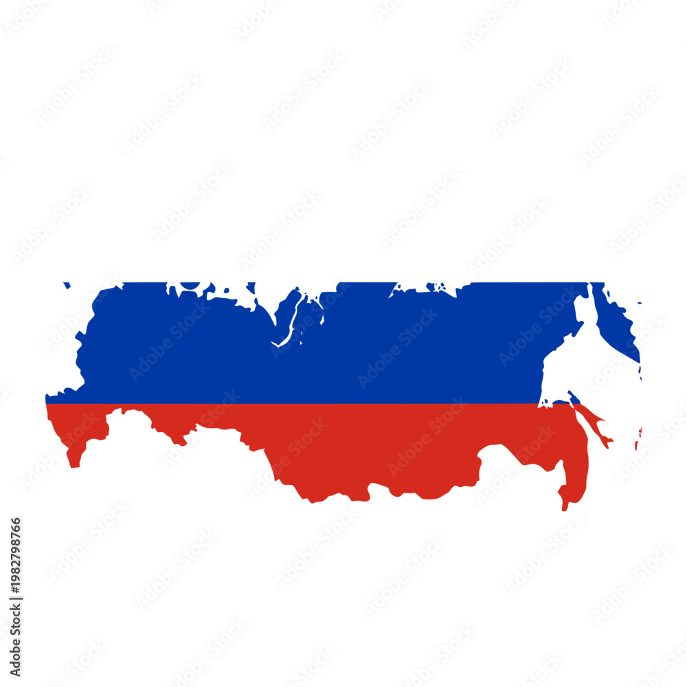 Fototapeta premium Russia Flag in Map Shape