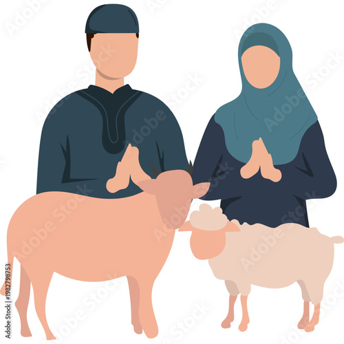 Eid al-Adha Celebration Illustration