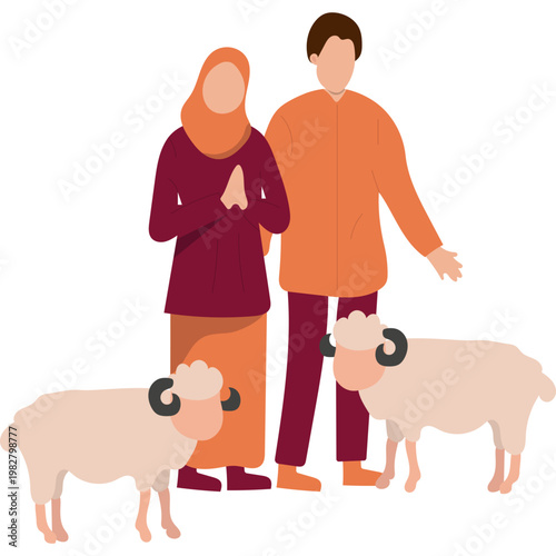 Eid al-Adha Celebration Illustration