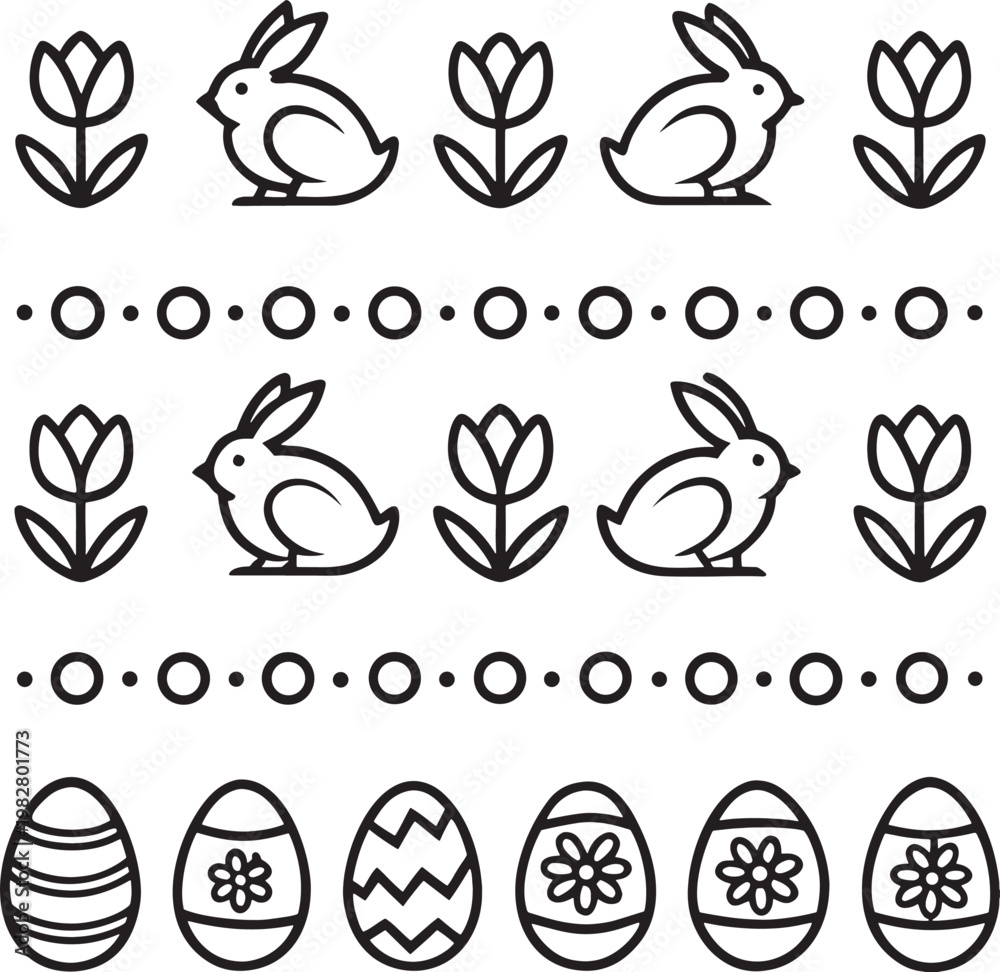 Naklejka premium vector set of easter eggs