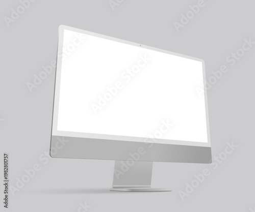 Computer monitor with blank screen. Template for adapting web design or displaying screenshots.