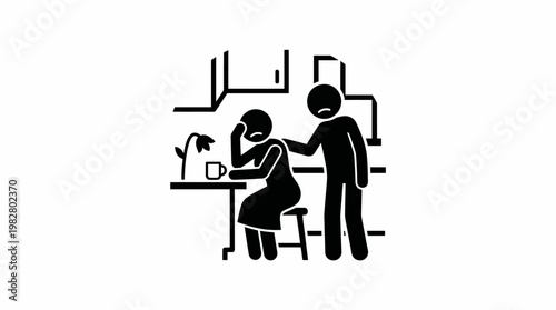 Supporting a Sad Person A Stick Figure Depiction