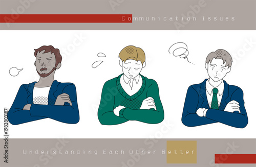 Business communication issues and misunderstanding illustration