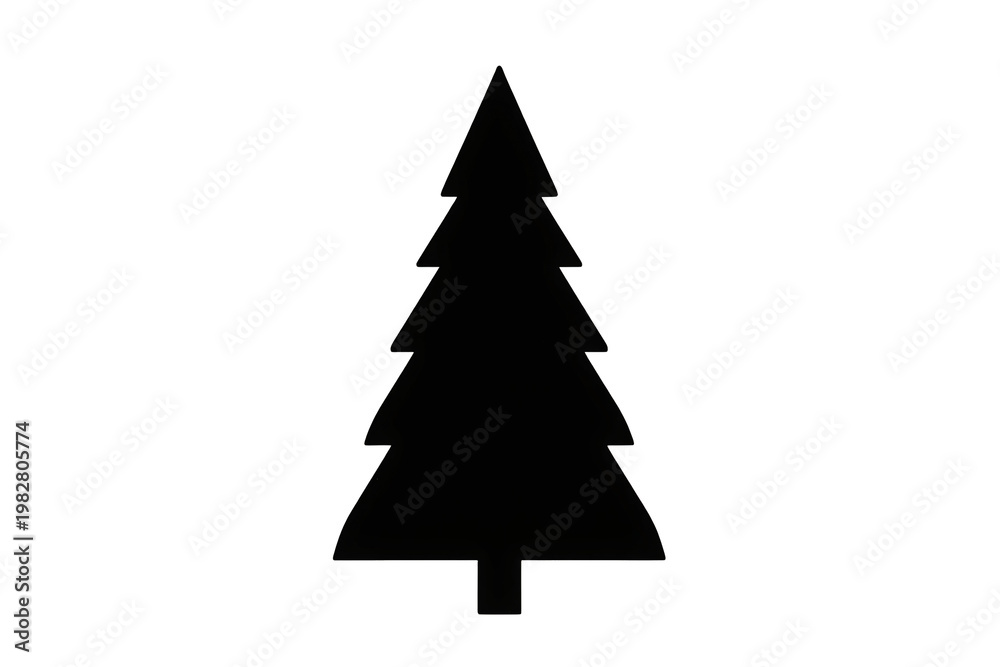 Obraz premium Christmas tree silhouette icon creating holiday spirit and celebration symbol for winter nature design on transparent background