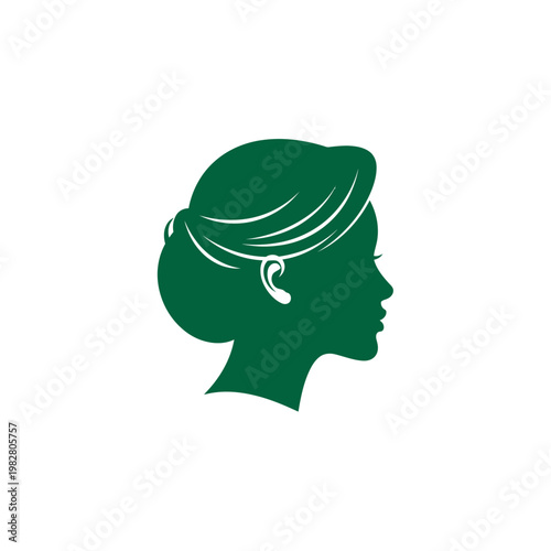 Woman's profile silhouette with elegant hair bun