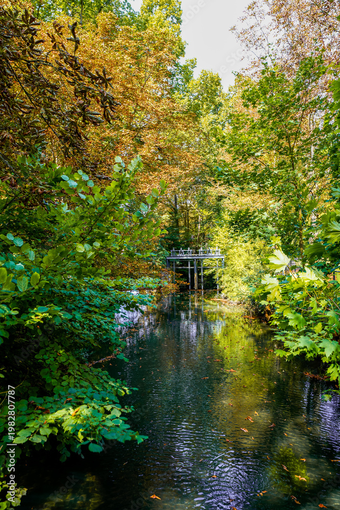 Fototapeta premium Park and recreation area in the town of Heilbad Heiligenstadt. 