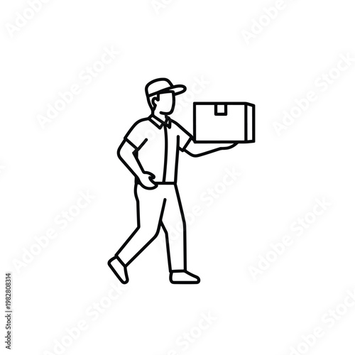 Delivery man carrying a package.