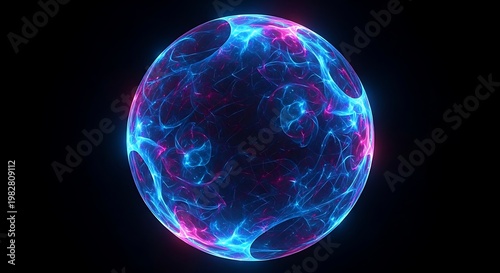 Vivid cosmic nebula with vibrant blue and pink hues, glowing and swirling in deep space, creating a mesmerizing and mystical atmosphere.