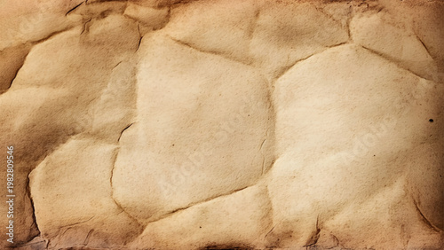 Aged abstract crumpled paper texture for background. Top view. Copy space.  