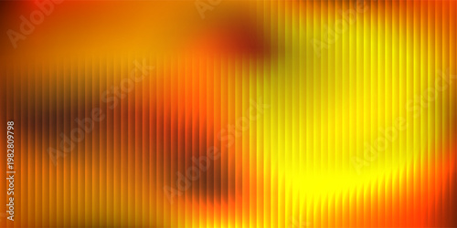 Abstract mesh close-up view of ribbed glass illuminated by a warm glowing light that transitions from deep orange to bright yellow creating a textured design abstract simple