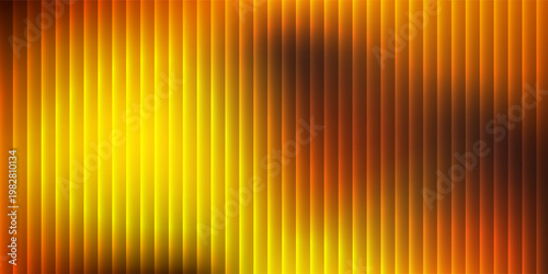 Design close-up view of ribbed glass illuminated by a warm glowing light that transitions from deep orange to bright yellow creating a textured abstract modern
