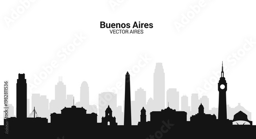 Buenos Aires Skyline Silhouette - Iconic Landmarks