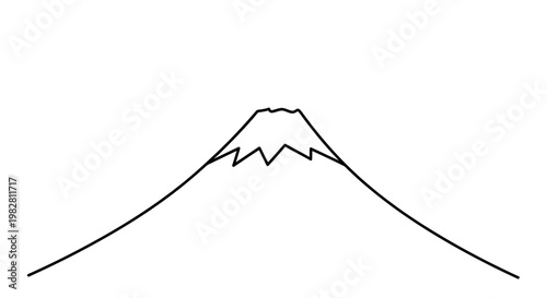 Iconic Outline of Mount Fuji, Japan's Majestic Volcano, Symbol of Natural Beauty and Cultural Significance