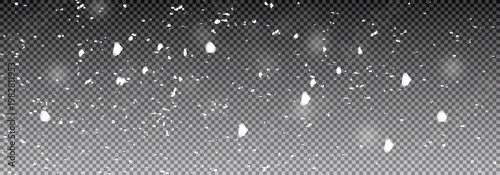 High resolution snowfall overlay on a transparent background. Snow overlay with falling white flake particles