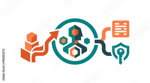 Vector Icon Representing Data Analytics and Digital Data Processing for Technology Concepts