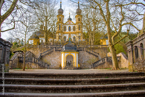 Die Wallfahrtskirche (auch im Volksmund Käppele genannt) auf dem Nikolausberg über Würzburg
