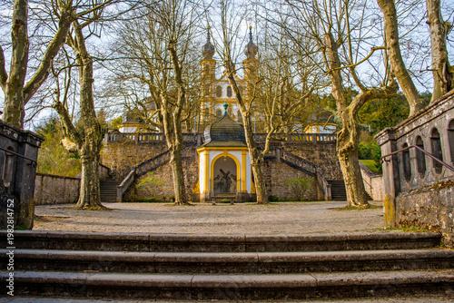 Die Wallfahrtskirche (auch im Volksmund Käppele genannt) auf dem Nikolausberg über Würzburg