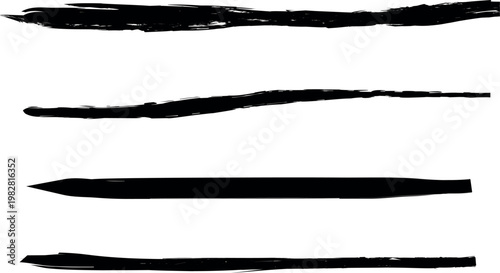 Set of brush strokes and ink textures