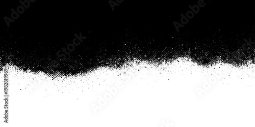 Black ink splat and liquid splashes create a grunge motion backdrop with flowing bubbles and clear wet waves for a cold nature freshness