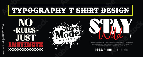 Streetwear Typography Bundle – Bold Urban Font T-Shirt Design Pack