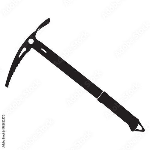 Ice axe silhouette climbing tool black and white