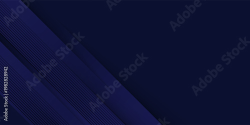 Tableau sur toile Dark blue abstract corporate background with modern concept and square and rectangle element shapes