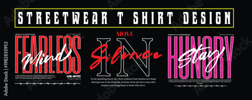 Streetwear Typography Bundle – Bold Urban Font T-Shirt Design Pack