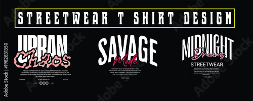 Streetwear Typography Bundle – Bold Urban Font T-Shirt Design Pack