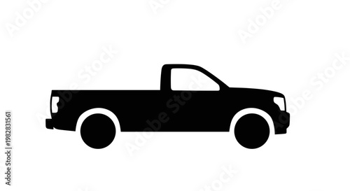 Black silhouette pickup truck.