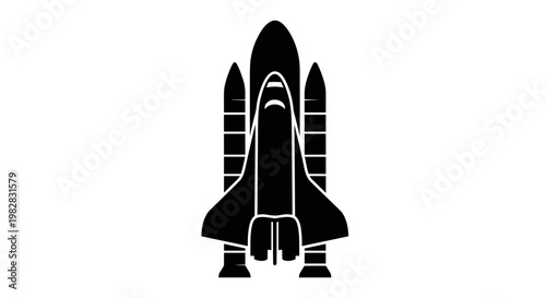 Black Space Shuttle Icon.
